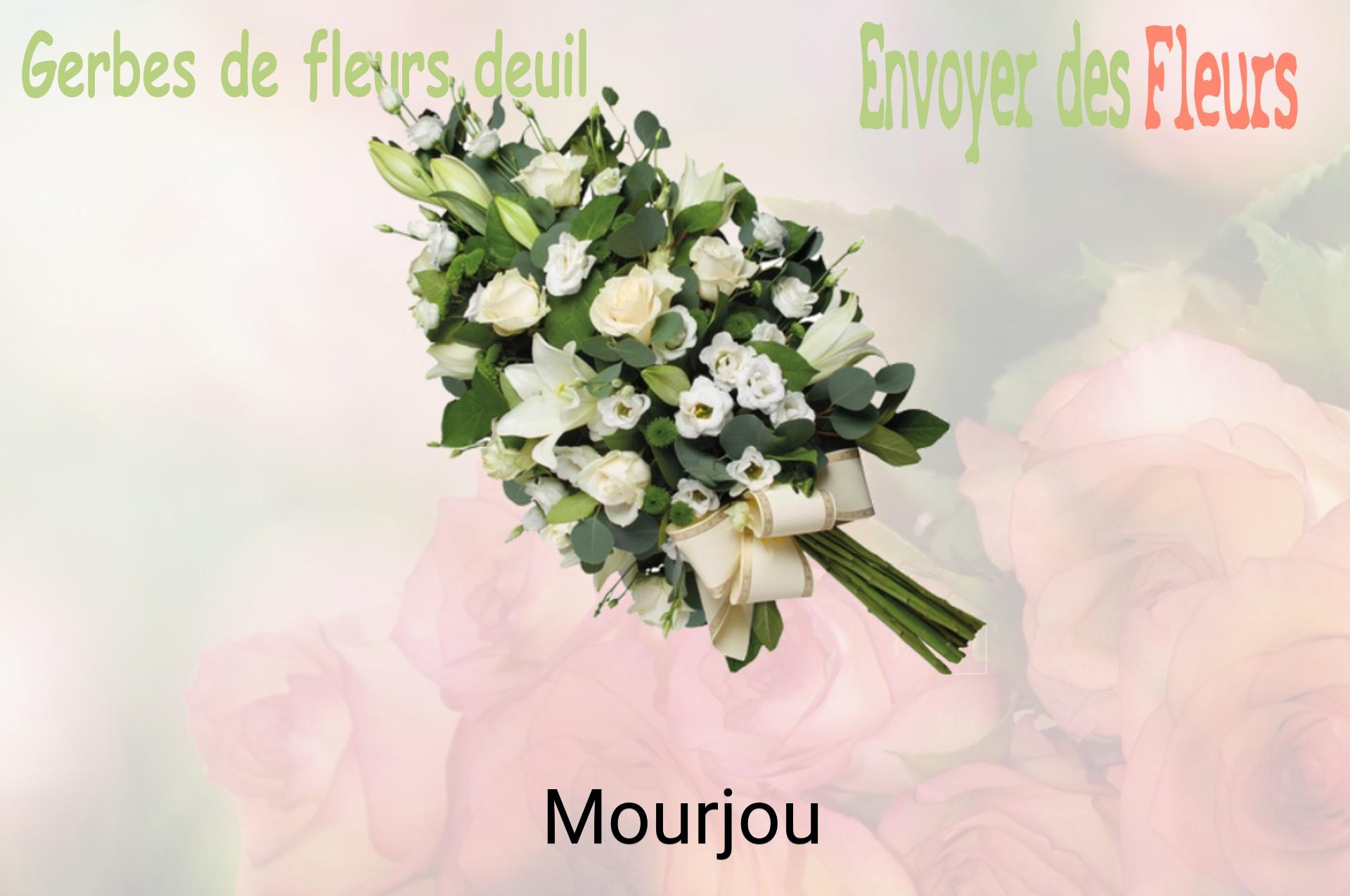 Gerbe de fleurs de deuil livrée à Mourjou